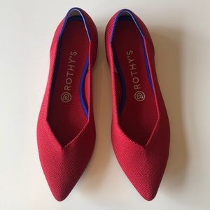 Rothys The Point Chili Red Flats Size 9